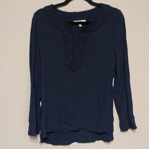 Pale Sky V Neck Blouse